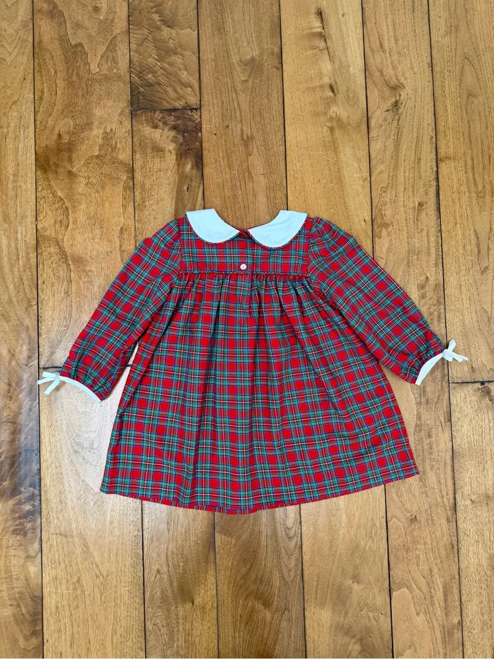 Shrimp & Grits Kids Red Tartan Plaid Peter Pan Collar Holiday Dress 4T EUC